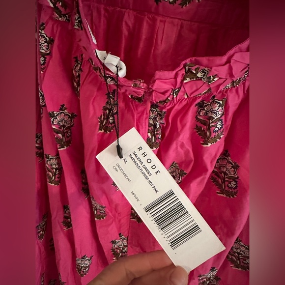 RHODE SALENA DRESS MARIGOLD FLOWER HOT PINK Size XL - Picture 7 of 7